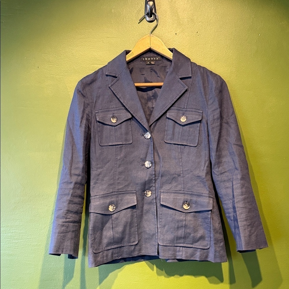 Theory Line Women's Navy Blazer Jacket